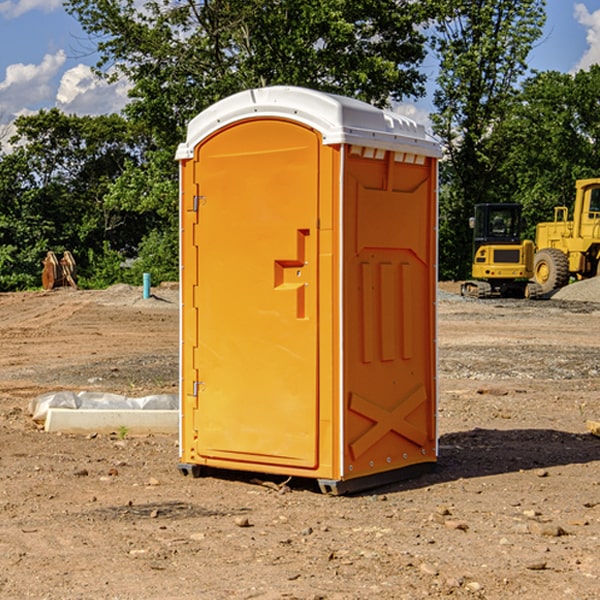 how often are the portable toilets cleaned and serviced during a rental period in Dana